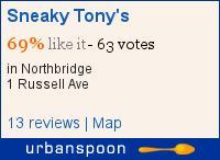 Sneaky Tony's on Urbanspoon