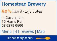 Homestead Brewery on Urbanspoon