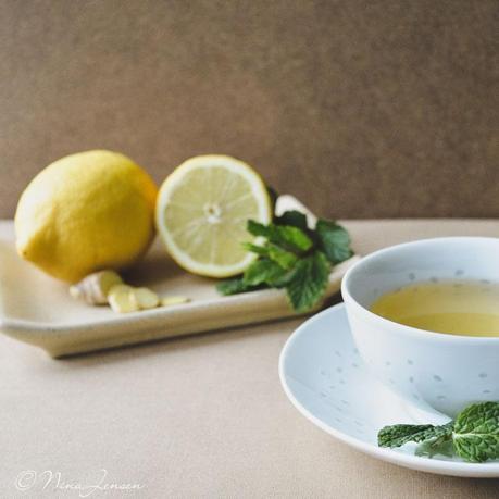 Green Tea With Lemon, Ginger and Mint