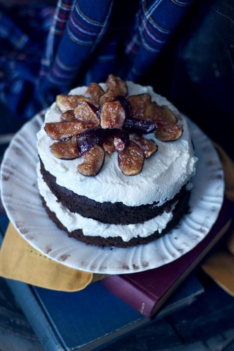 Fig and Wine Chocolate Cake by With The Grains