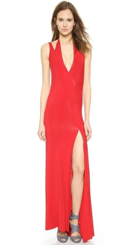 Donna Karan New York's Plunge V Halter Gown