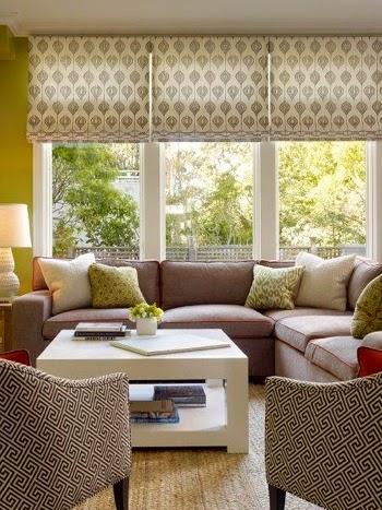 Roman blinds in the living room