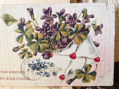 French Antique Valentine Postcard
