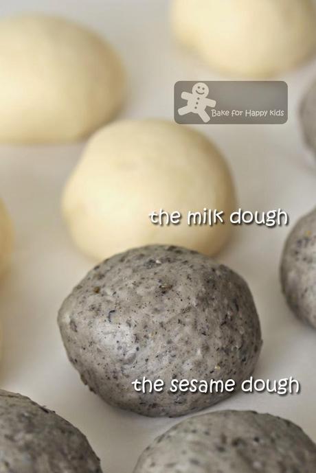 Silky Soft Milk / Nutty Black Sesame Chinese Flower Steamed Buns  牛奶花卷 / 黑芝麻花卷