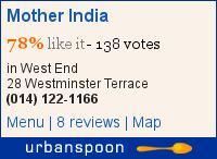 Food review: Mother India, 28 Westminster Terrace, Glasgow G3 7RU