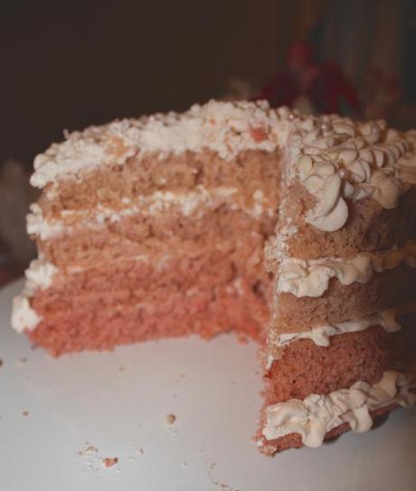Champagne Ombre Cake with Mascarpone Whipped Cream