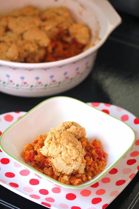 Lentil and Cheeze Biscuit Casserole