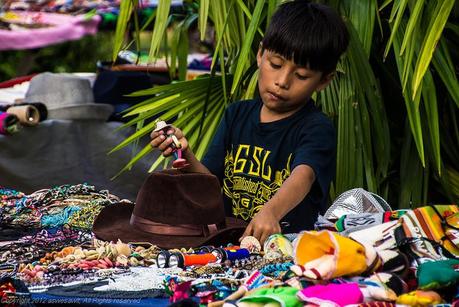 Selling items at Carnival in Panama City 2013