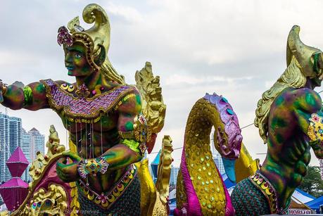 Colorful carnival float in Panama City