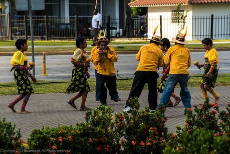 Kuna Yala dancing during Panama Carnival