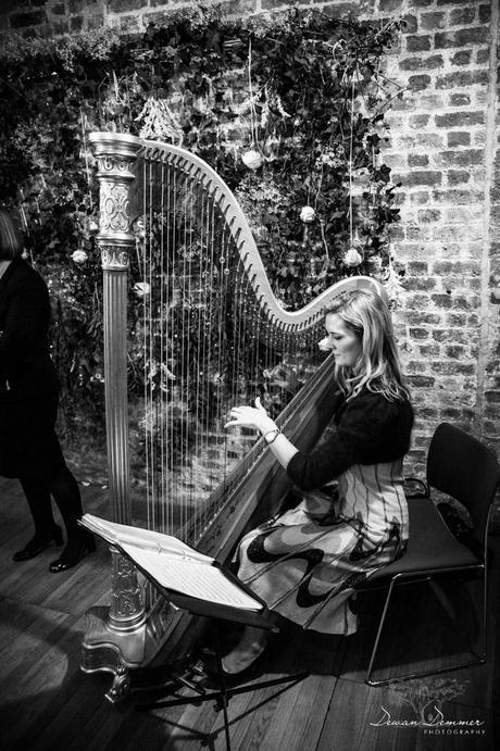 harpist playing during wedding ceremony