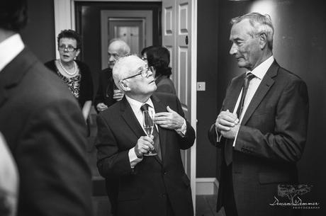 Drinks and a chat before wedding ceremony