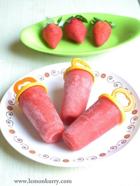 strawberry lemonade popsicle - strawberry popsicle