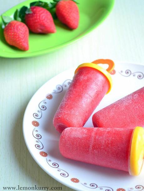 strawberry lemonade popsicle - strawberry popsicle