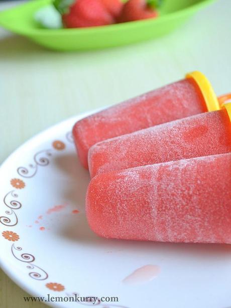 strawberry lemonade popsicle - strawberry popsicle