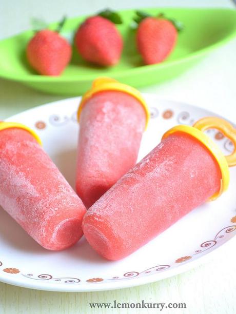 strawberry lemonade popsicle - strawberry popsicle