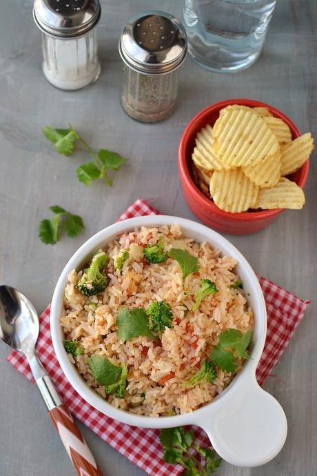 Whole Tomato Rice with Indian flavors (made in Rice Cooker)
