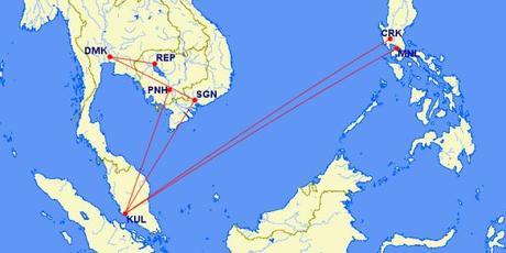 indochina flight map