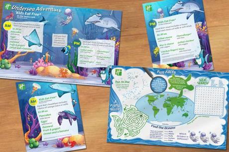 Kids menu design and illustration for hotel