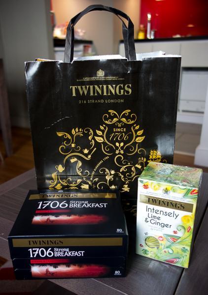 Our purchases from Twinings tea shop