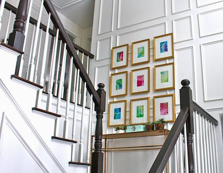 Our Foyer Gallery Wall Over the New Picture Frame Moldings