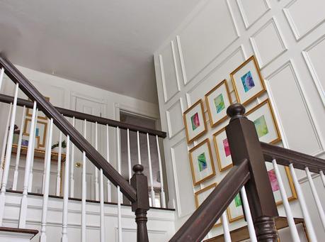 Our Foyer Gallery Wall Over the New Picture Frame Moldings