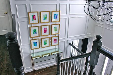 Our Foyer Gallery Wall Over the New Picture Frame Moldings