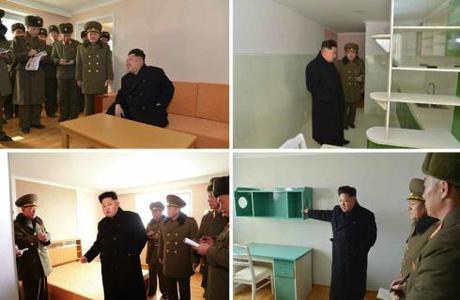 Kim Jong Un tours apartments under construction (Photo: Rodong Sinmun).