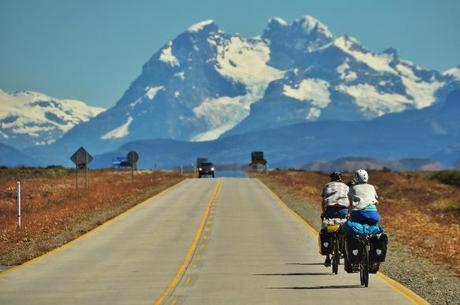 Cycling out of the city, and into the mountains! Our first day was a very rare crystal clear sunny day, a treat here in Patagonia.