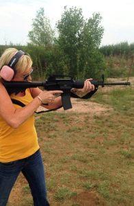 Getting in some practice with the AR-15.