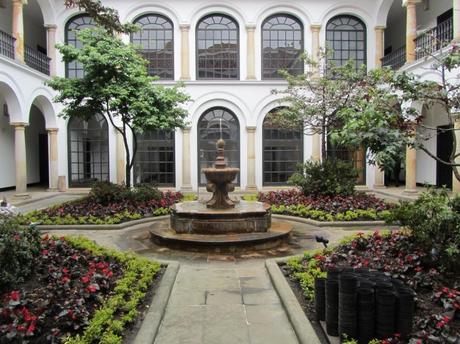 The courtyard of the Botero Museum, in the Candelaria district