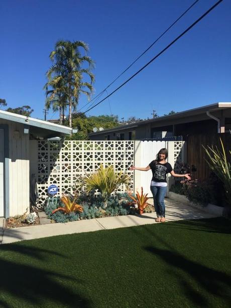 Beach-Duplex-House-1960-Succulents-Planter-Landscaping-Fake-Grass-Turf-Neighborhood