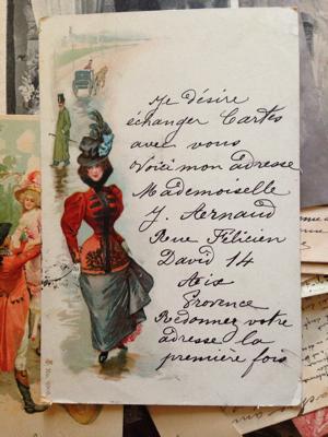 French Antique Valentine Postcard