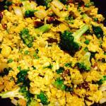 Vegetable Tofu Scramble with Oven Roasted Rosemary Fingerling Potatoes