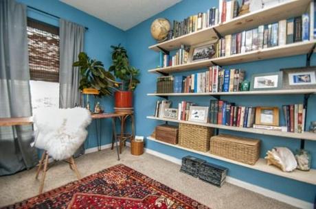 eclectic blue home office