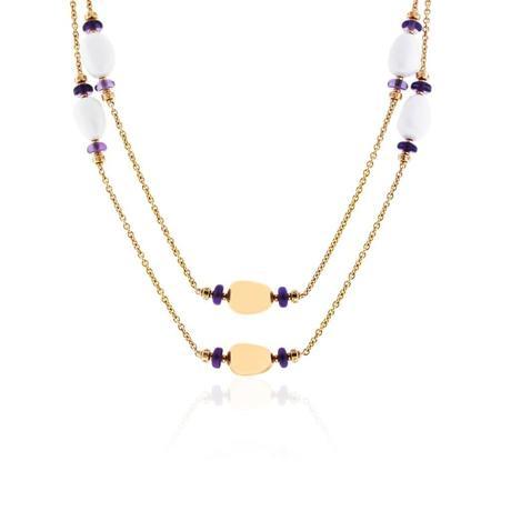 Bvlgari Rose Gold and enamel and amethyst necklace