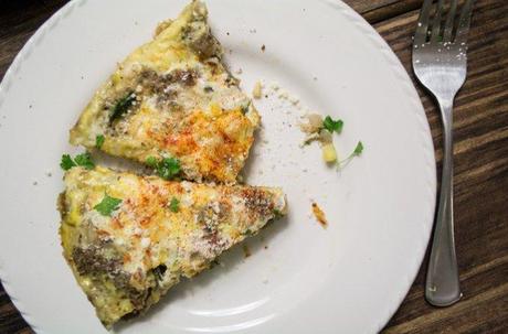 Eggplant, Sausage and Flax Frittata