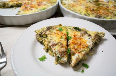 Eggplant, Sausage and Flax Frittata