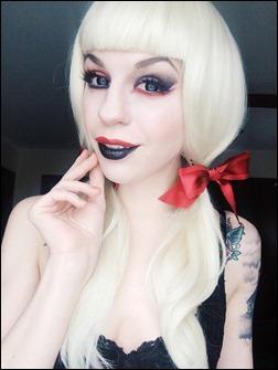 HJ Steele with Harley Quinn makeup