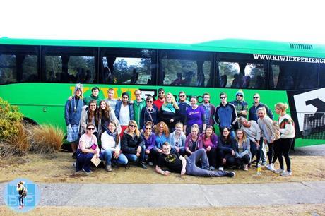 Kiwi Experience gang in front of the bus