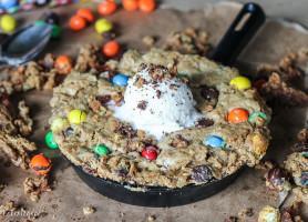 Oatmeal M&M Peanut Butter Skillet Cookie