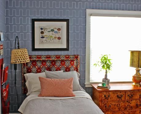 Weekend Project- DIY Upholstered Headboard with Nailhead Trim