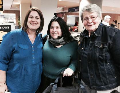 Connections 2015 co-chairs, Julie Zorn & Vida Barron with speaker, Sarri Singer in the middle.