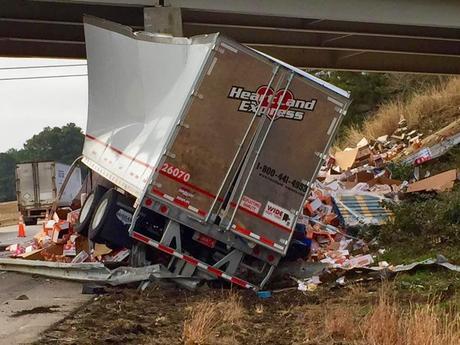 They closed the I 95 in North Carolina... because a rig driver fell asleep at the wheel, and spilled Ramen noodles everywhere