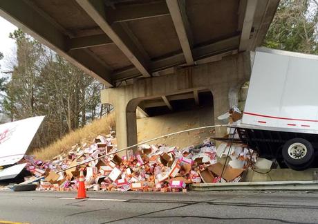 They closed the I 95 in North Carolina... because a rig driver fell asleep at the wheel, and spilled Ramen noodles everywhere