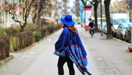 outfit, blue vanilla, fashion, blue, poncho, cape, trends, laced up shoes, casual, effortless