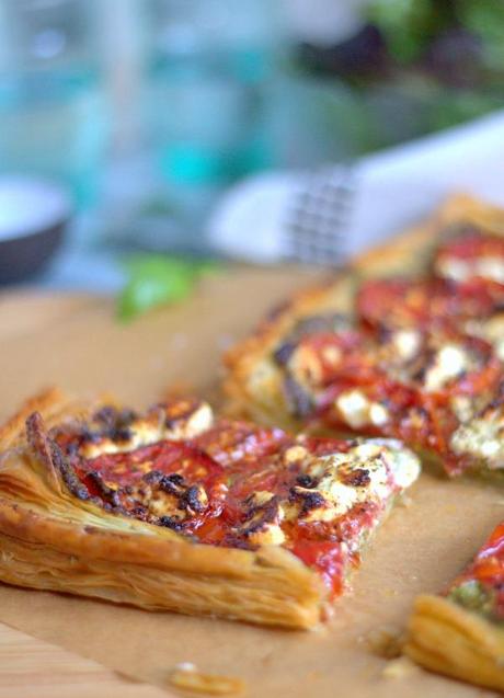 Tomato, Pesto and Goats Cheese Tart