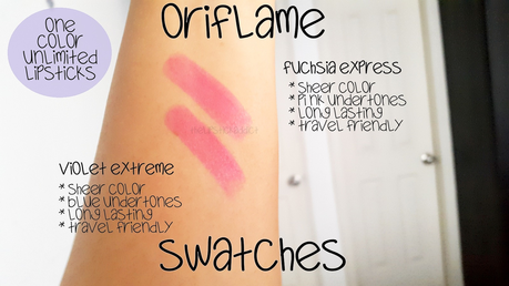 Oriflame One Color Unlimited Lipsticks | Fuchsia Express and Violet Extreme