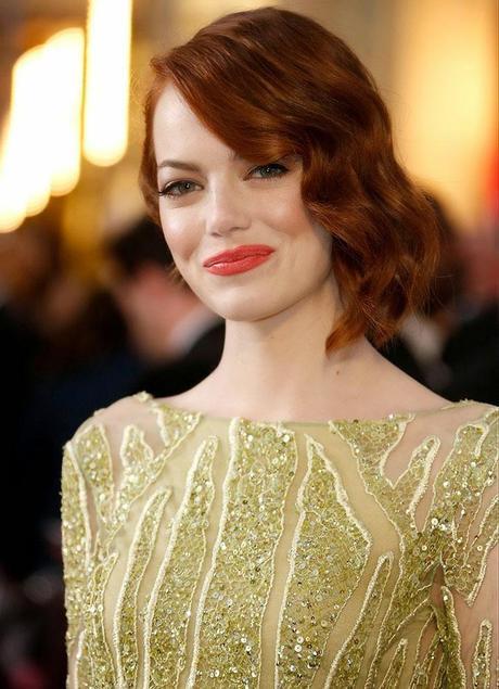 Oscars 2015 | Emma Stone Bright Orange Lips