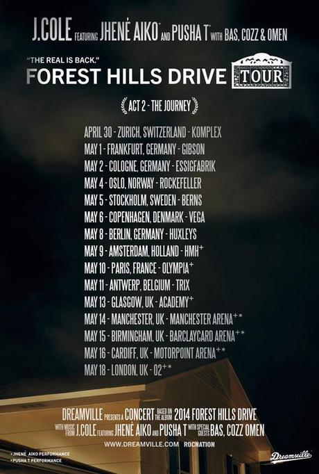 J. Cole Announce Act 2 & 3 For “Forest Hills Drive” Tour